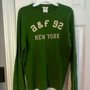 Kids Green A&F New York Long Sleeve Shirt Size Large